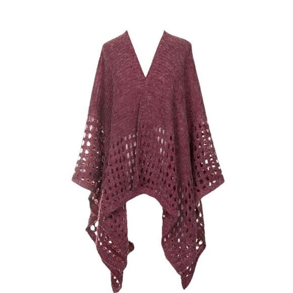 Lof Solid Color Crochet‎ Knit Shawl Cover Up New without Tags - Picture 2 of 3